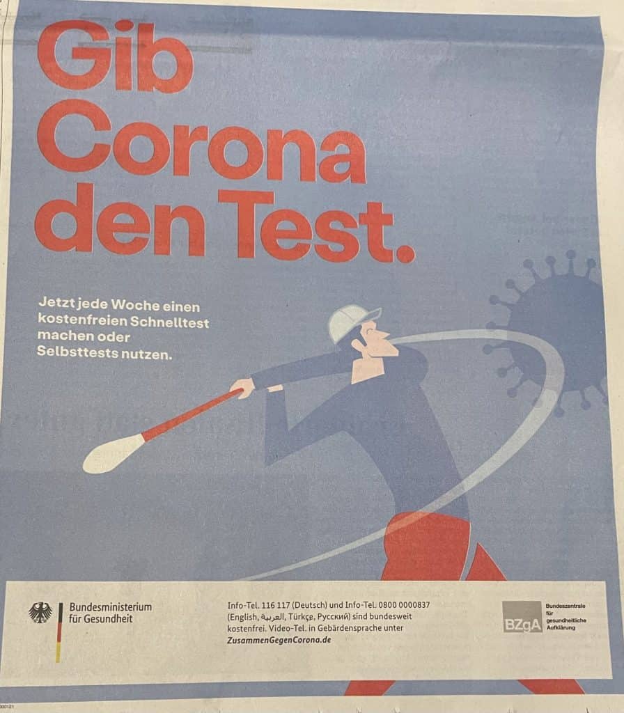 Coronatest-Werbung des Bundes