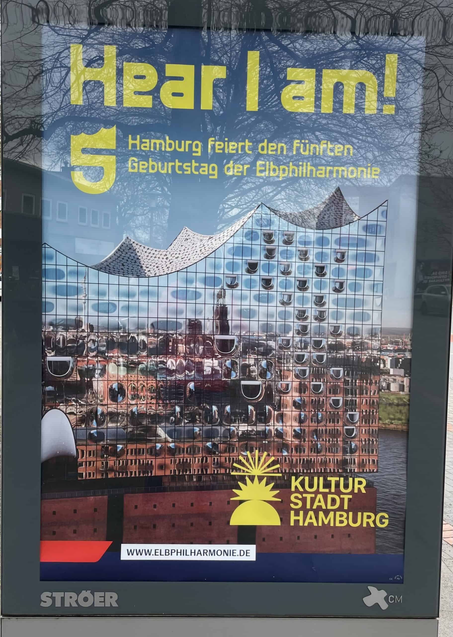 Reklame zum 5-Jahresjubiläum der Elbphilharmonie