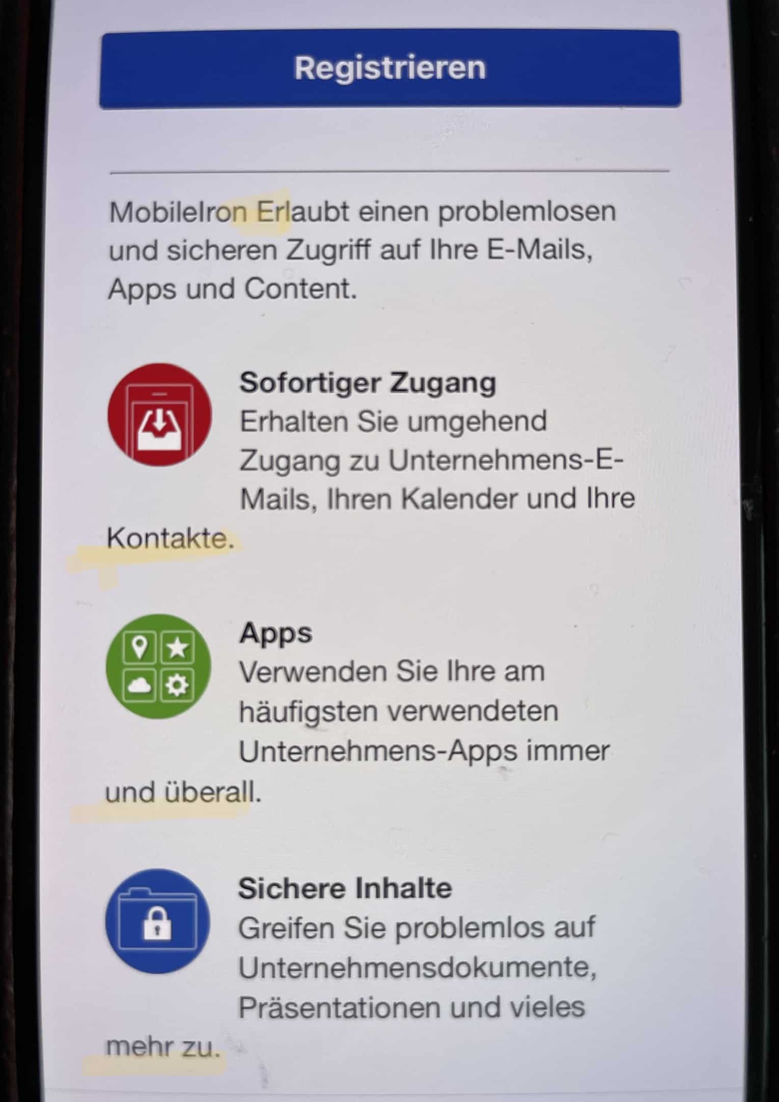 Screenshot MobileIron