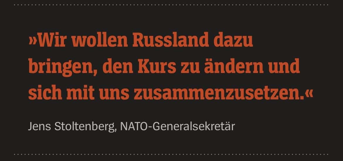 Zitat NATO-Generalsekretär Stoltenberg zu Russland