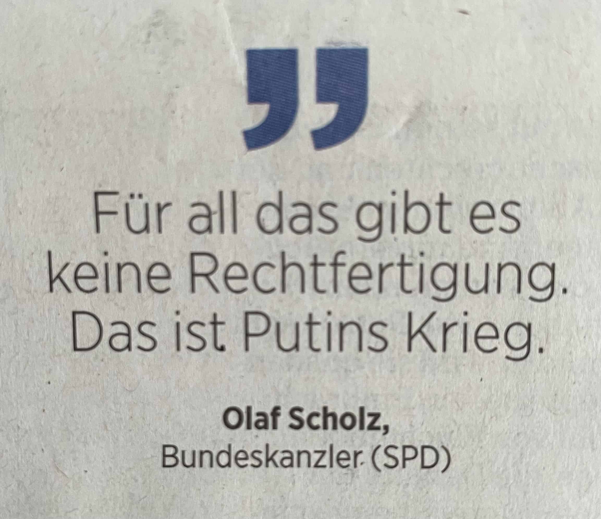 Zitat Olaf Scholz zum Krieg in Europa