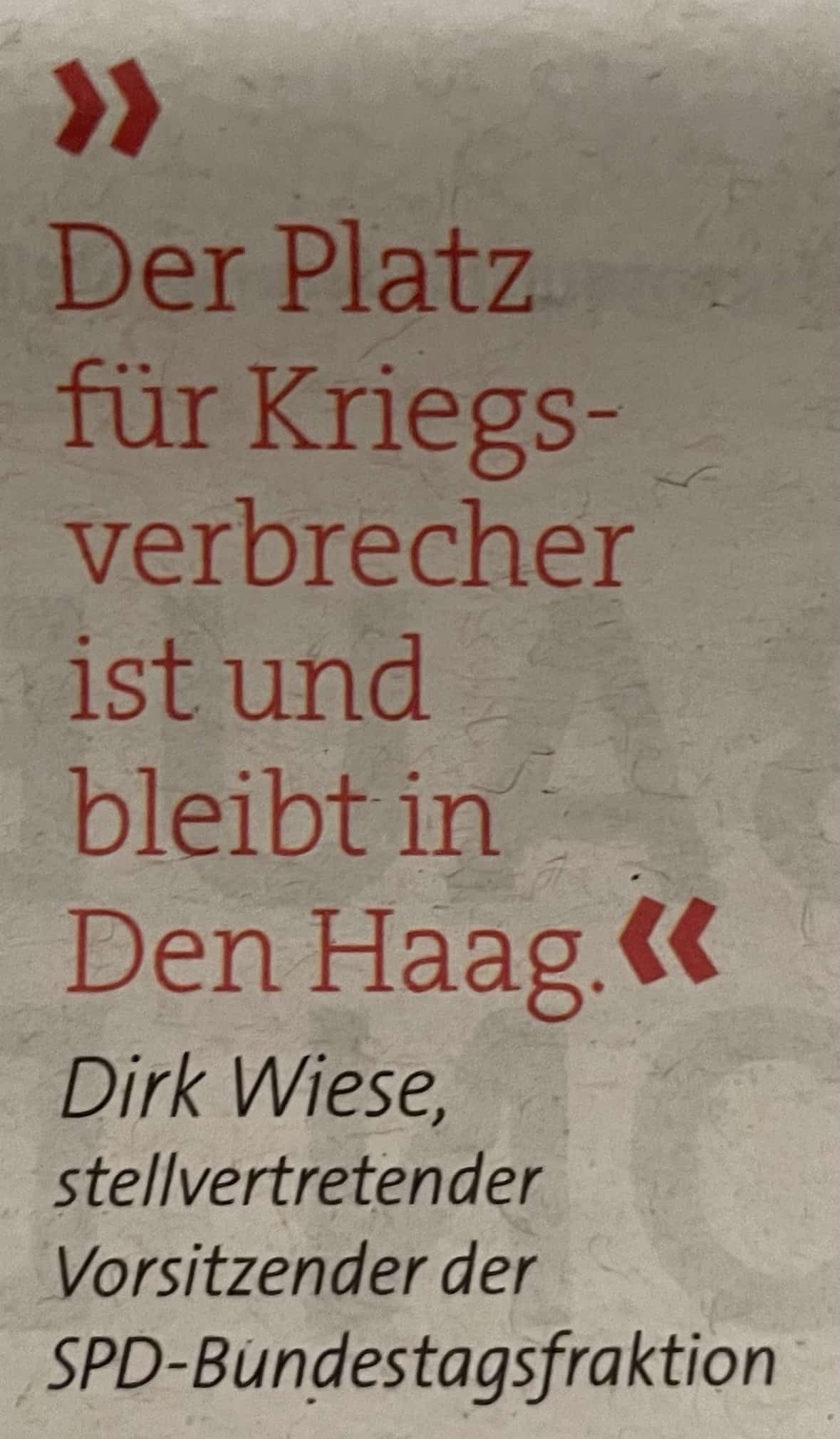 Dirk Wiese zu Kriegsverbrechern