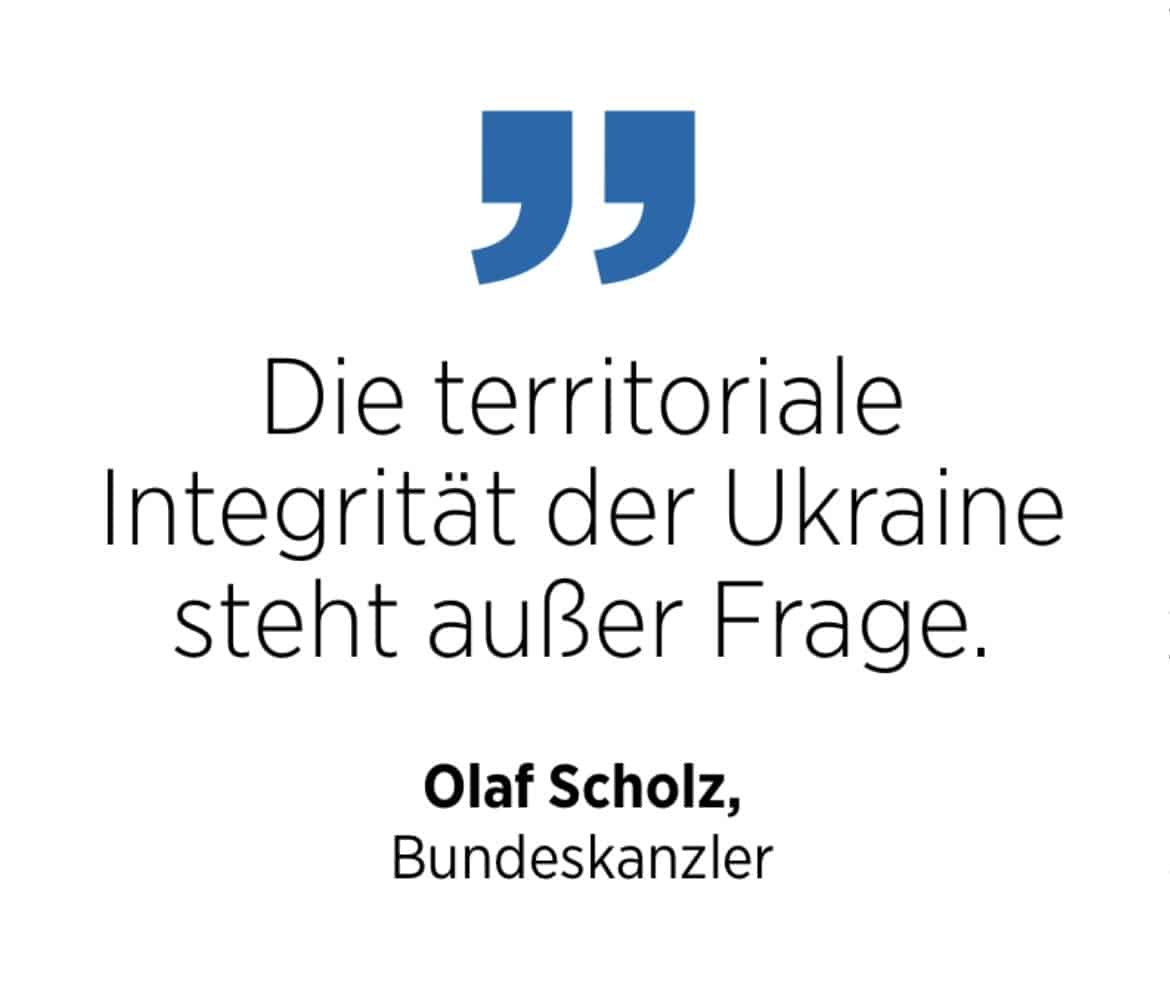 Bundeskanzler Scholz zur territorialen Integrität der Ukraine