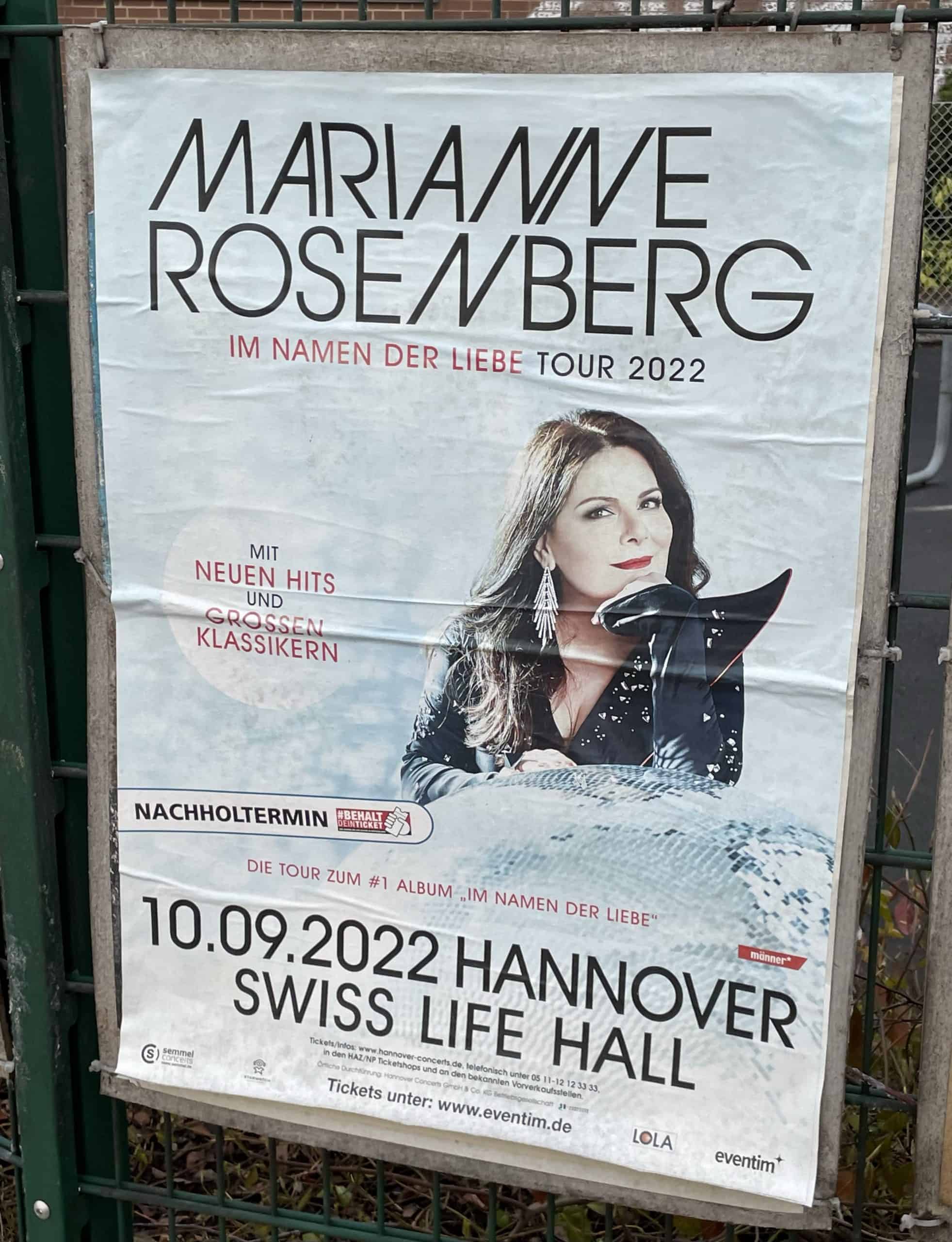 Marianne Rosenberg Konzertplakat