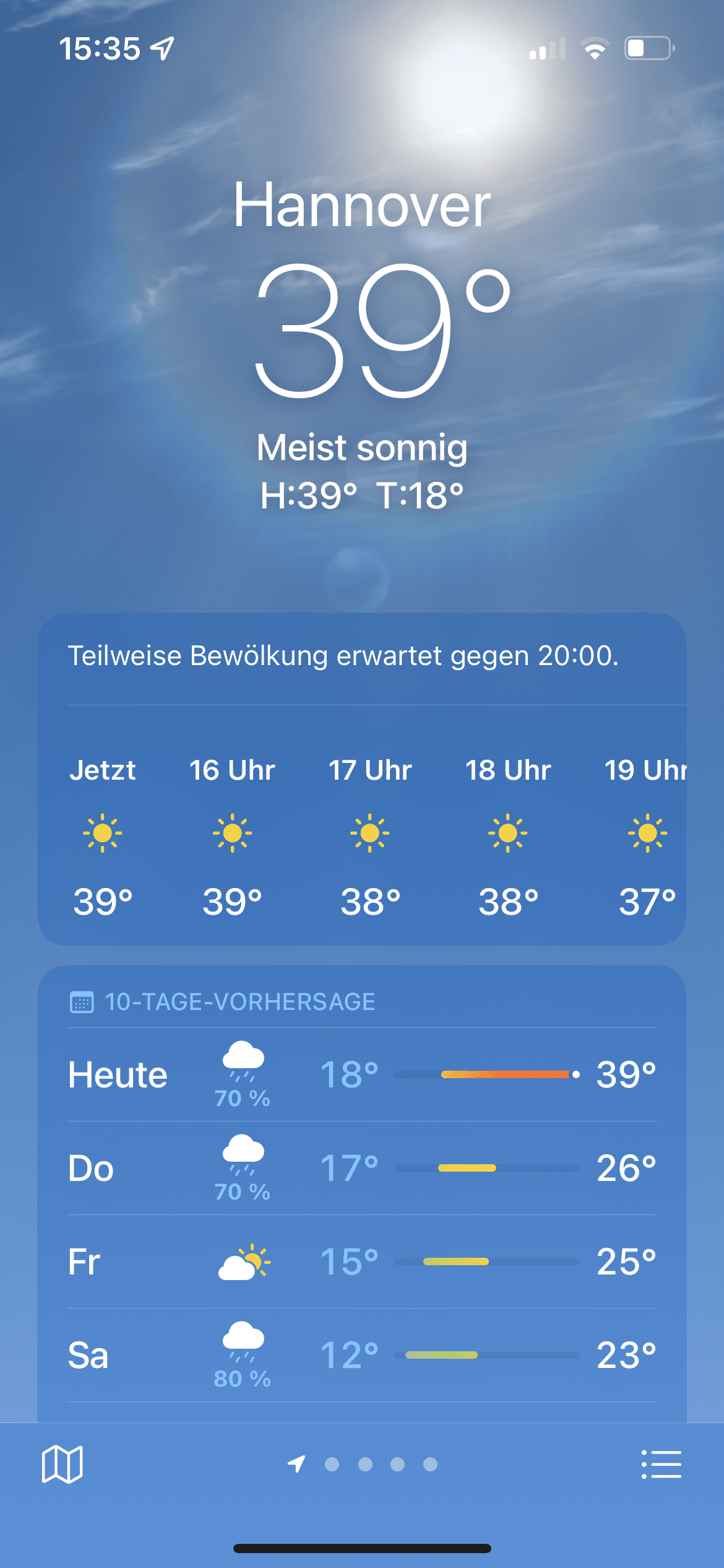 iOS 15.5 Wetter App