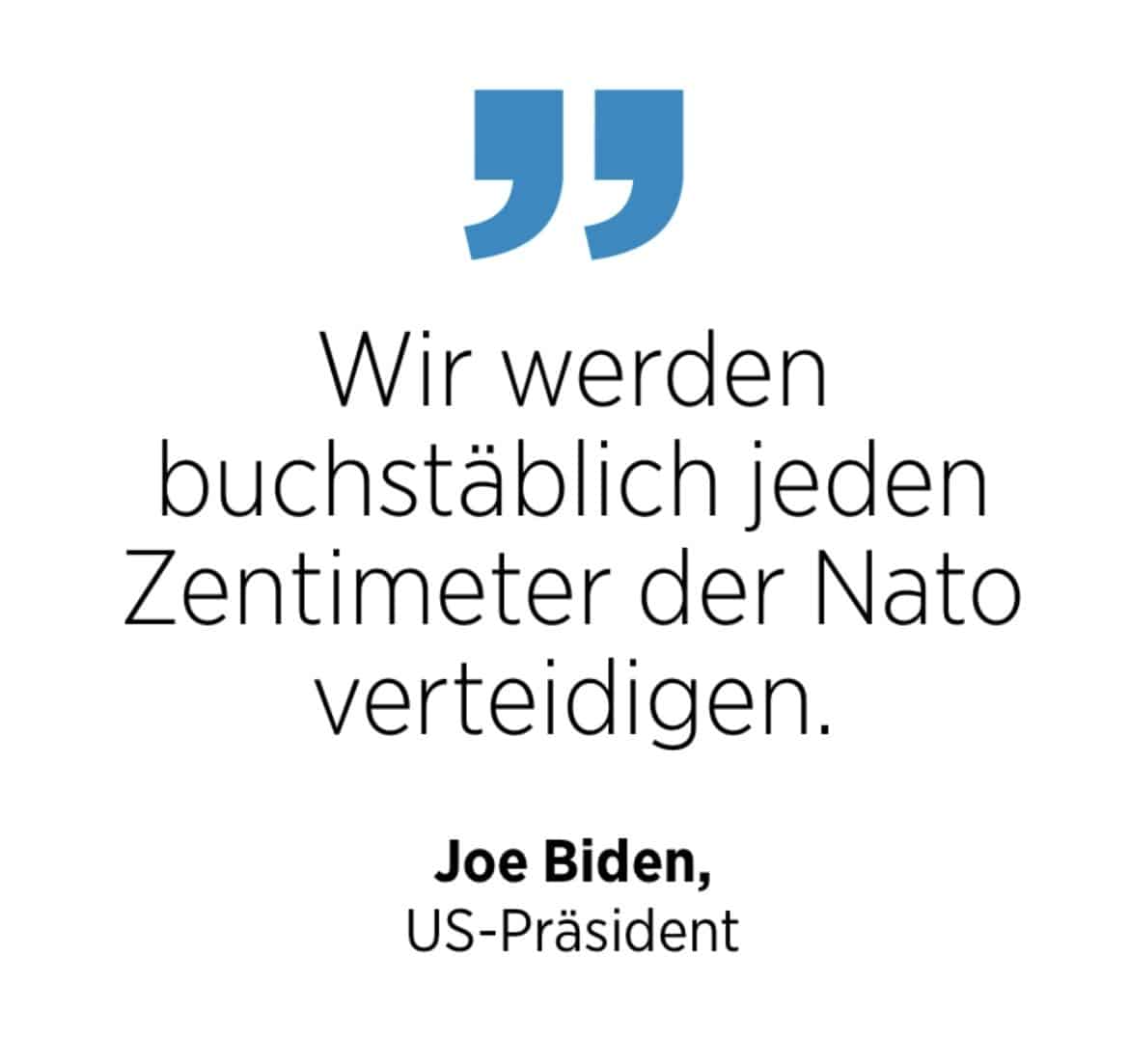 Biden-Zitat zur Verteidigung des Nato-Territoriums