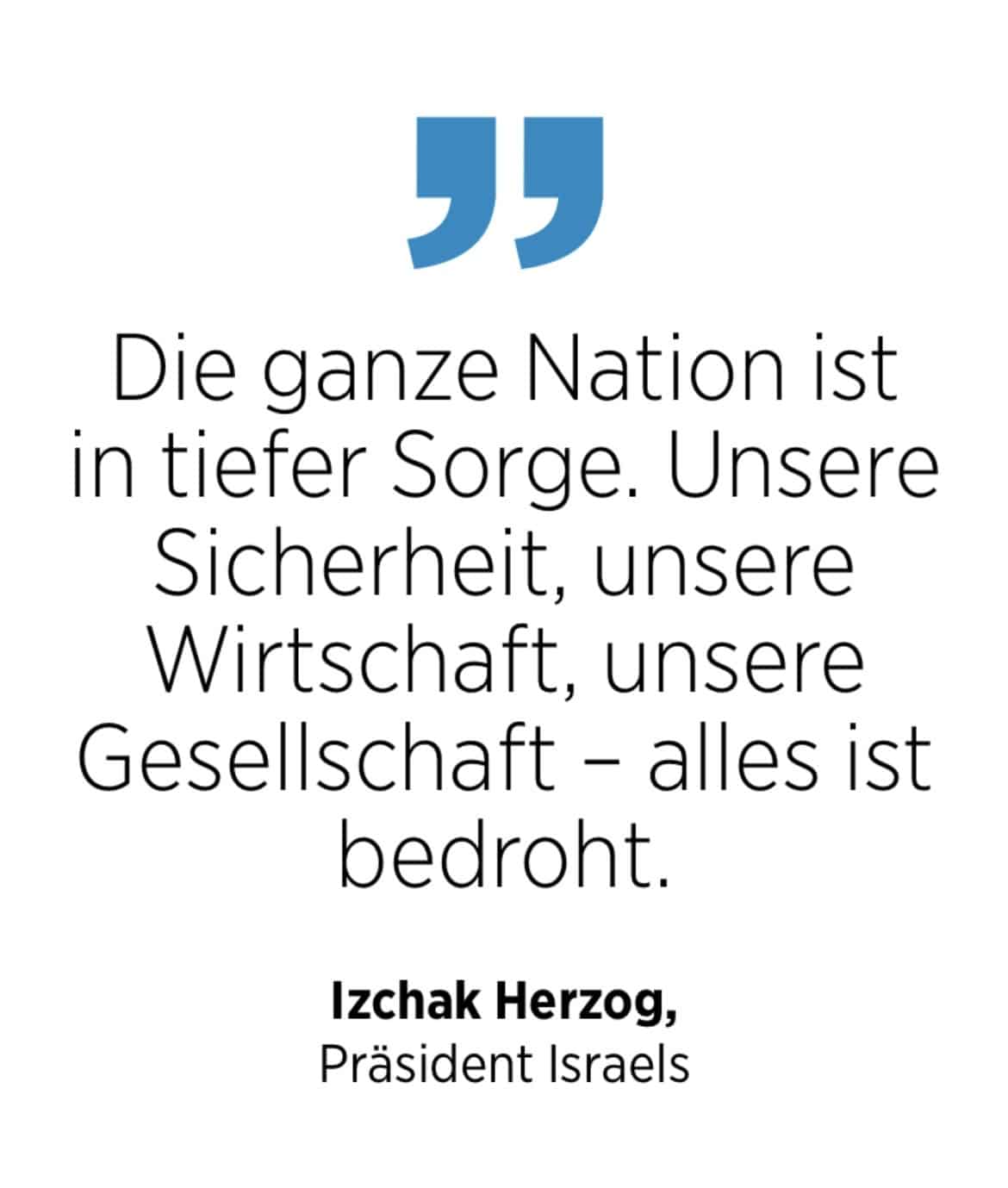 Zitat zur Sorge um die Nation von Izchak Herzog, Präsident Israels