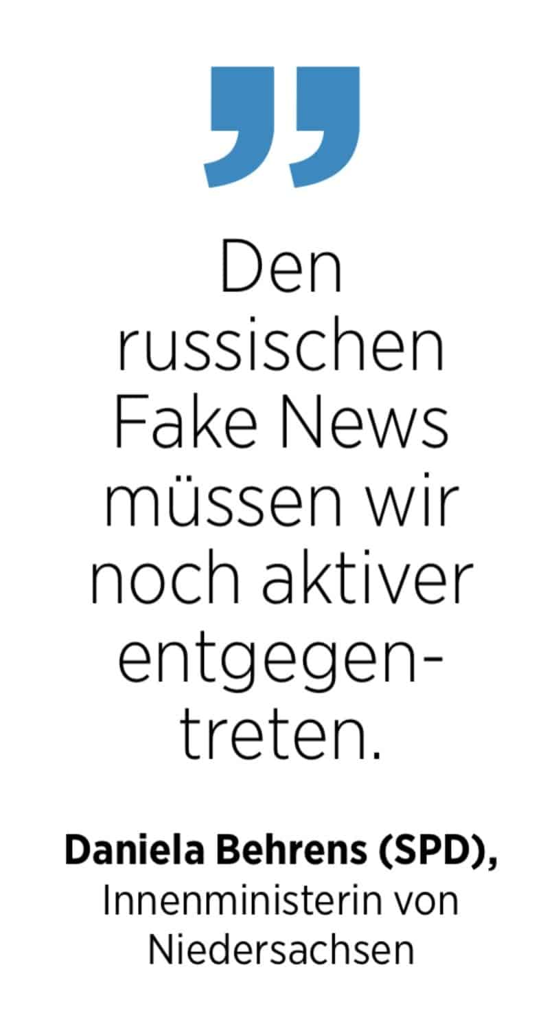 Zitat von Daniela Behrens zu russischen Fake News