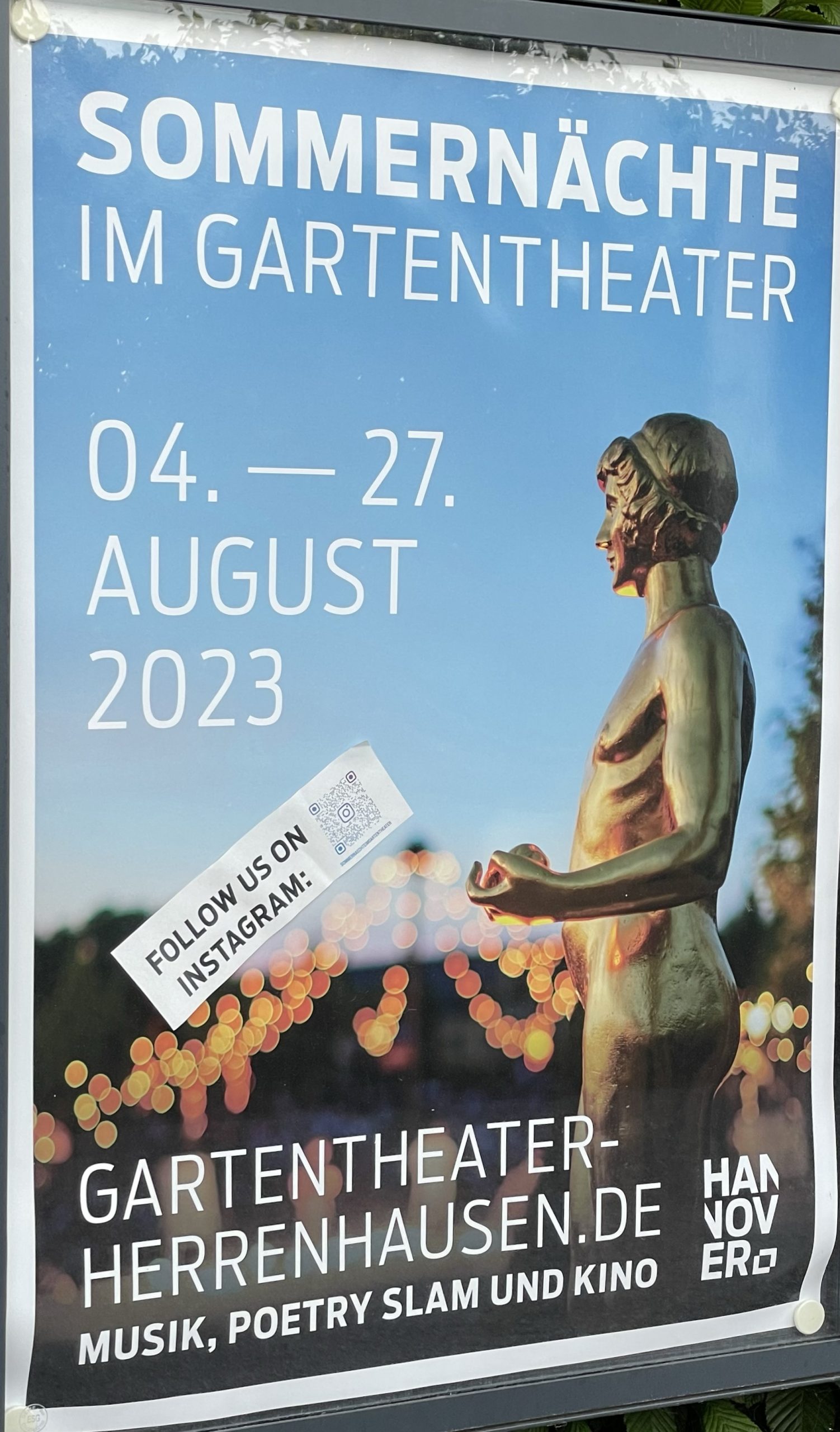 Plakat Sommernächte im Gartentheater Herrenhausen