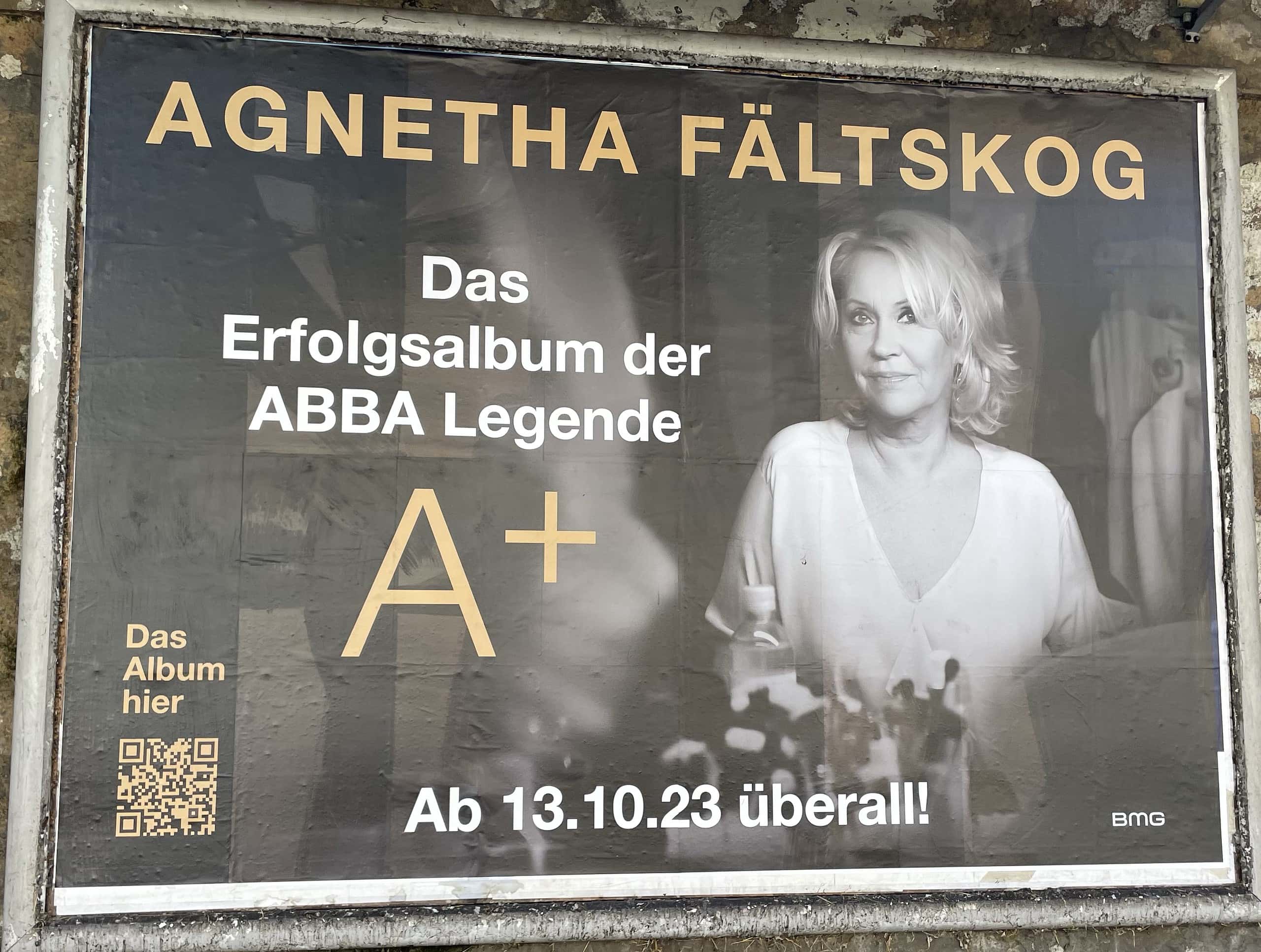 Außenwerbung für Agnetha Fälskogs neues Album