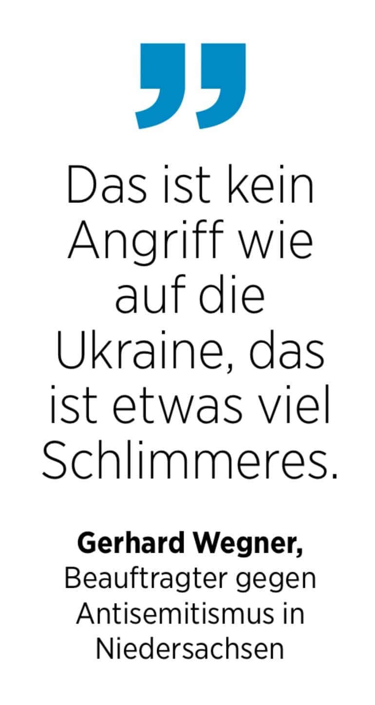 Gerhard Wegner, Beauftragter gegen Antisemitismus in Niedersachsen: Das ist kein Angriff wie auf die Ukraine, das ist etwas viel Schlimmeres.