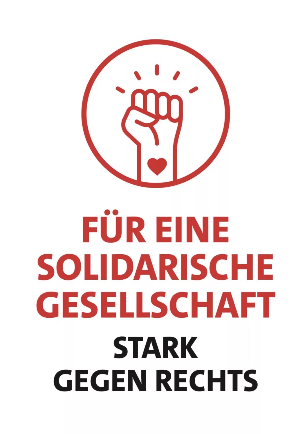Postkarte: FÜR EINE SOLIDARISCHE GESELLSCHAFT STARKGEGEN RECHTS