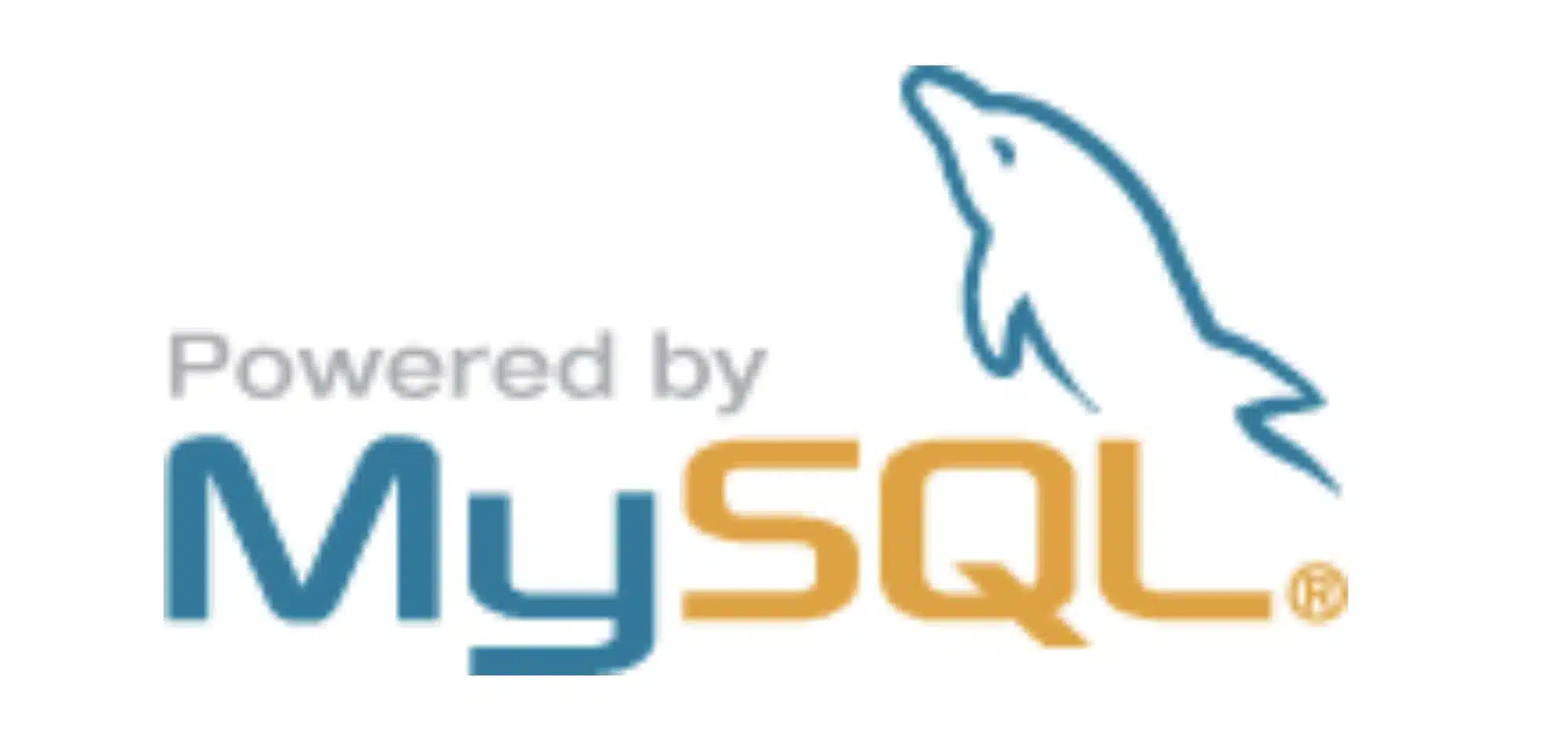 Das MySQL-Logo von Oracle mit Schriftzug und stillisierten Delfin.