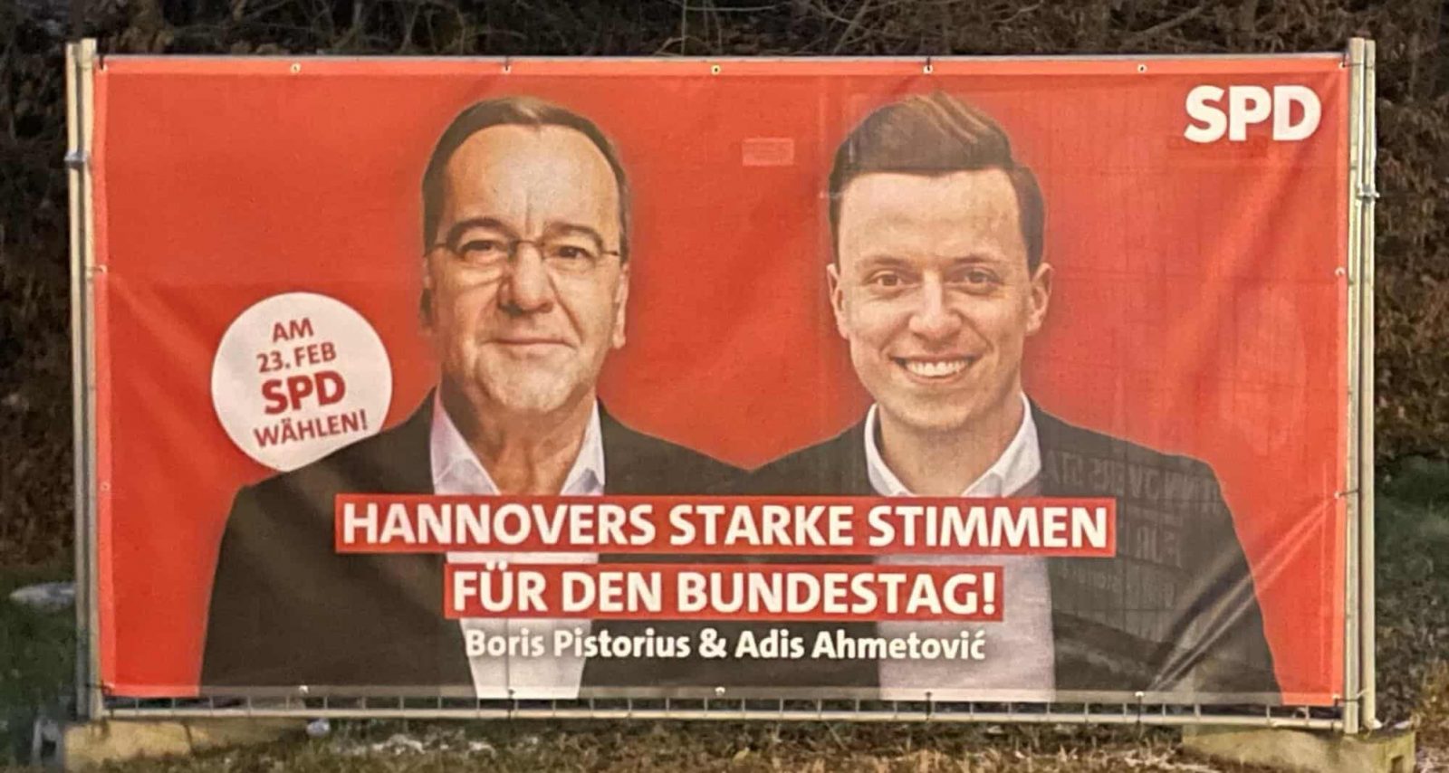 SPD Wahlplakat: HANNOVERS STARKE STIMMEN FÜR DEN BUNDESTAG! Boris Pistorius & Adis Ahmetovié