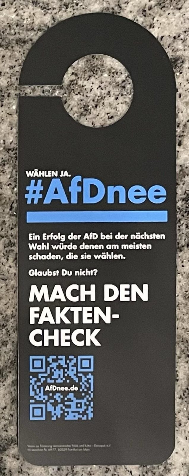 Faktencheck-Mitnehmflyer (eine Seite): WÄHLEN JA. #ADnee MACH DEN FAKTEN-CHECK