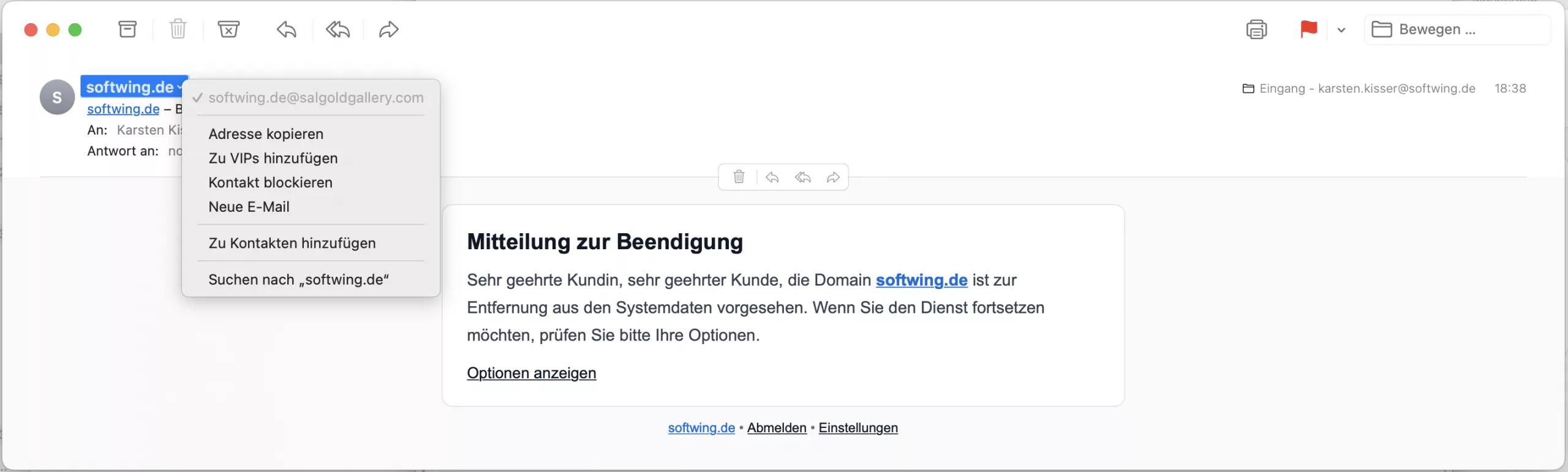 Phishing-Mail ans Blog.