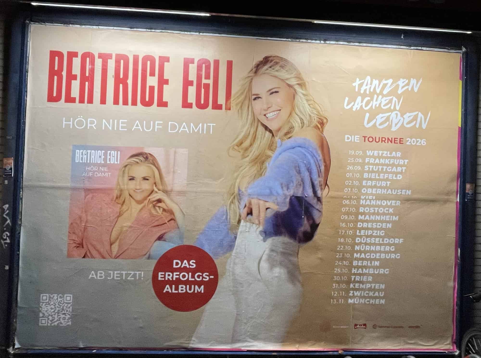 Beatrice Egli Plakat mit neuer CD und Tourdaten 2026.