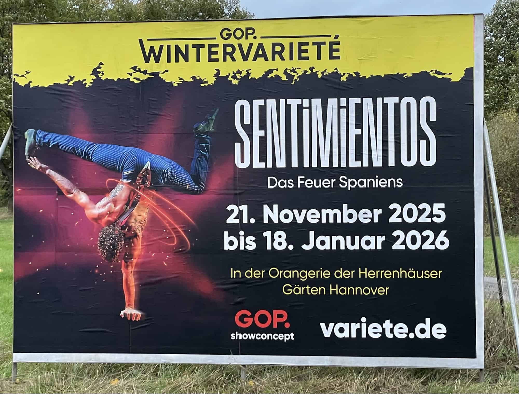 Großplakat Sentimentos des GOP Wintervariete.