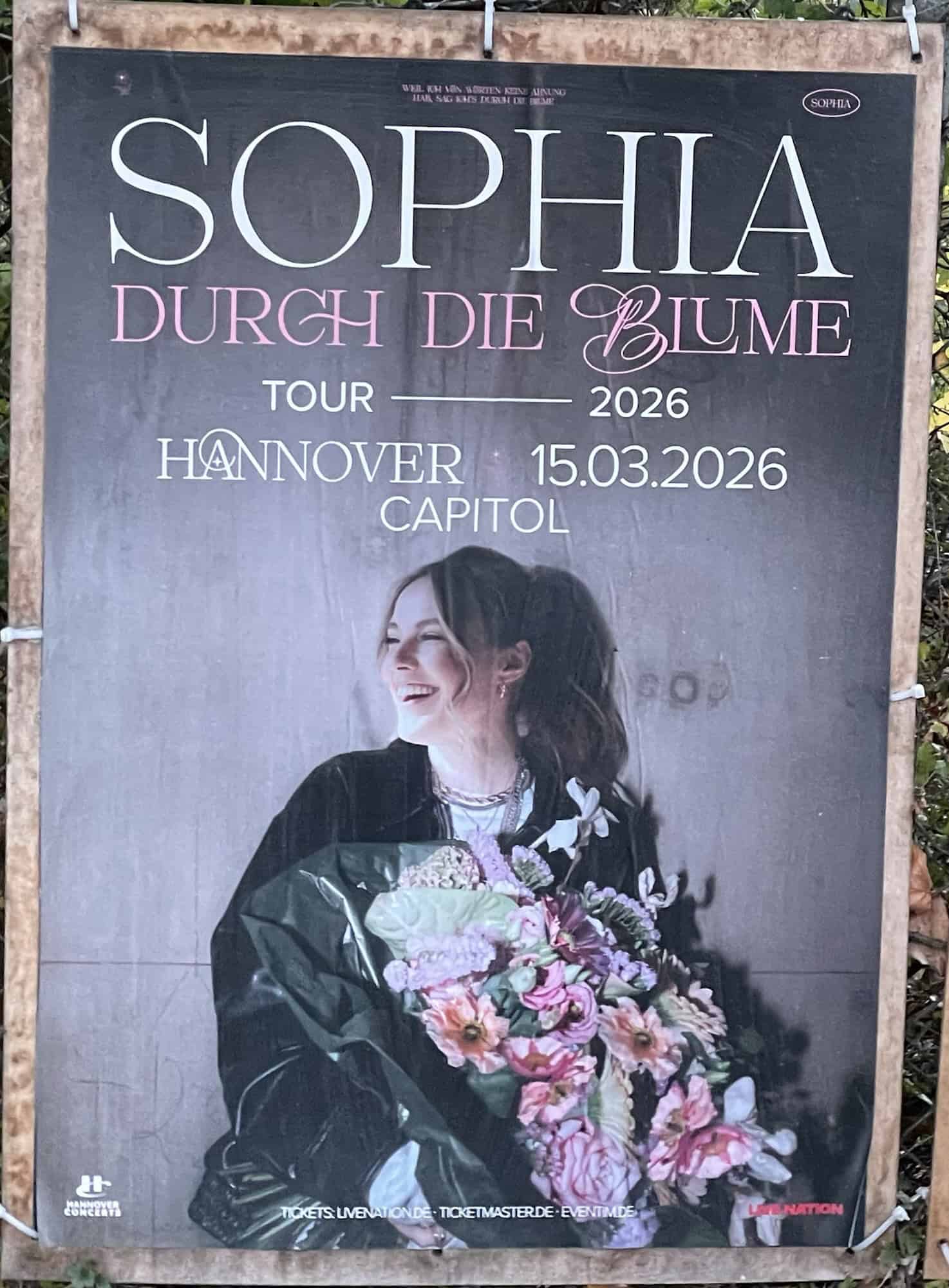 Kontertplakat von Siphia für 'Durch die Blume'-Tour.