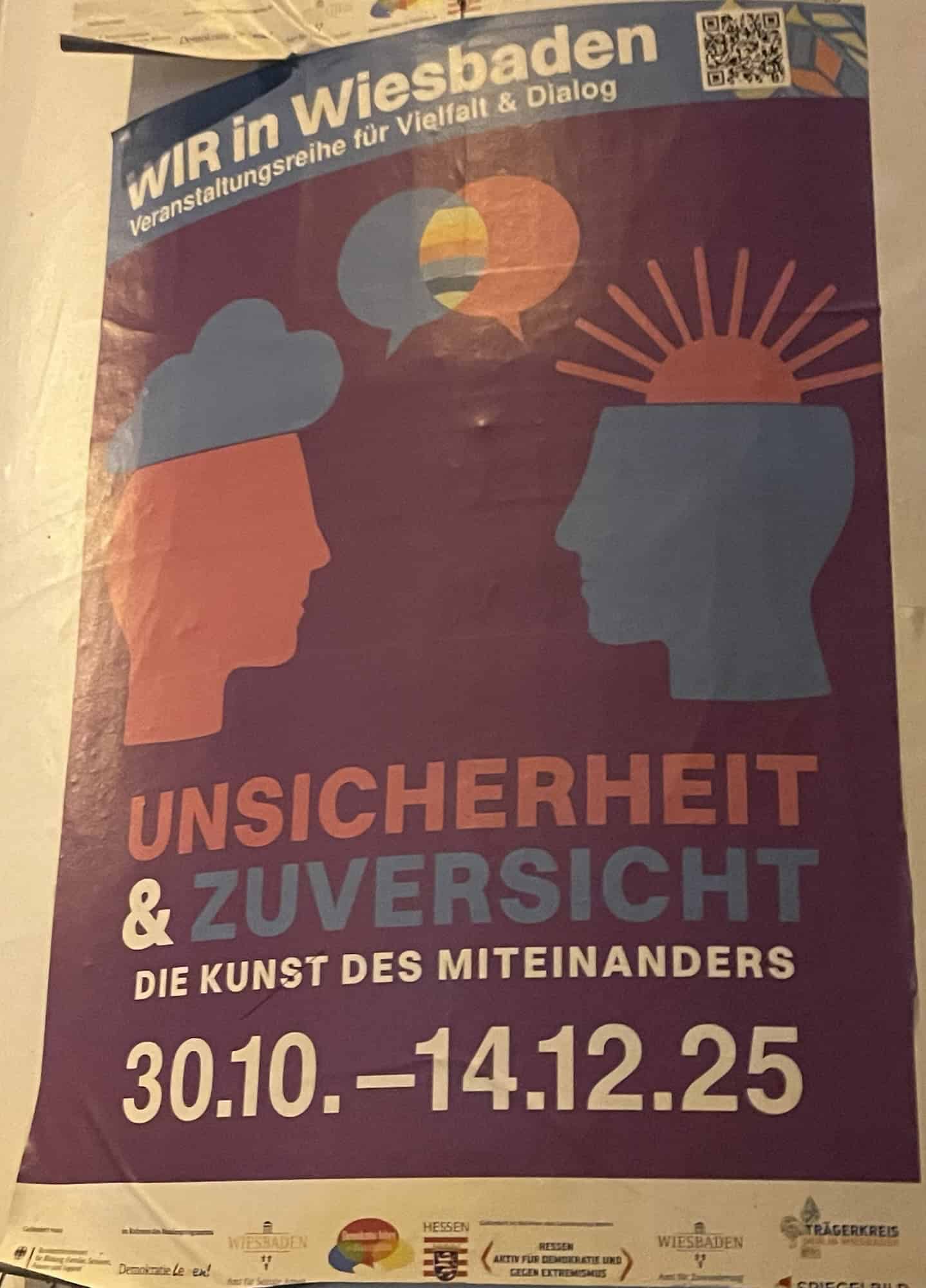 Ausstellungsplakat UNSICHERHEIT & ZUVERSICHT DIE KUNST DES MITEINANDERS