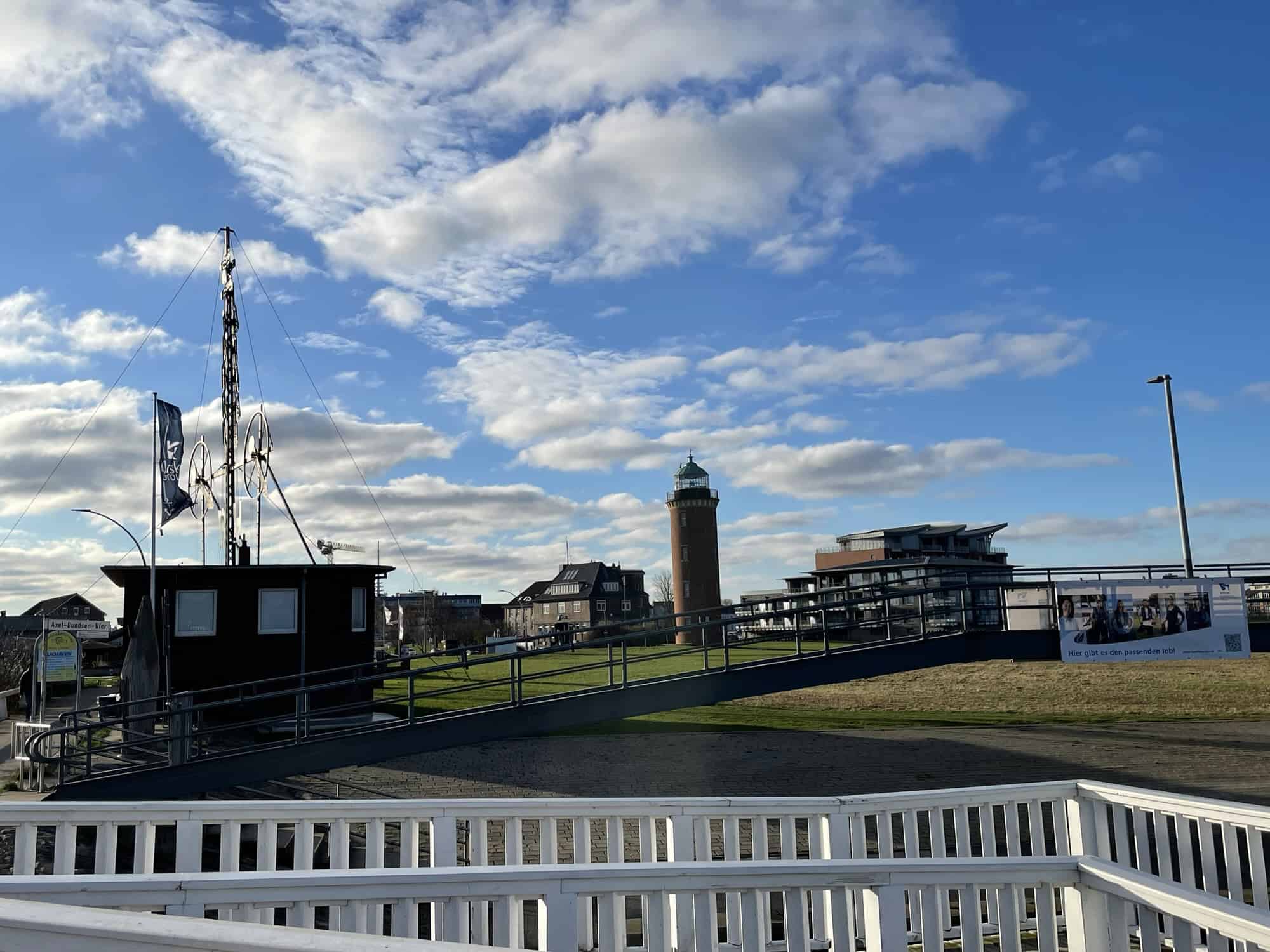 Bluck von der Alten Liebe zum Leuchtturm.