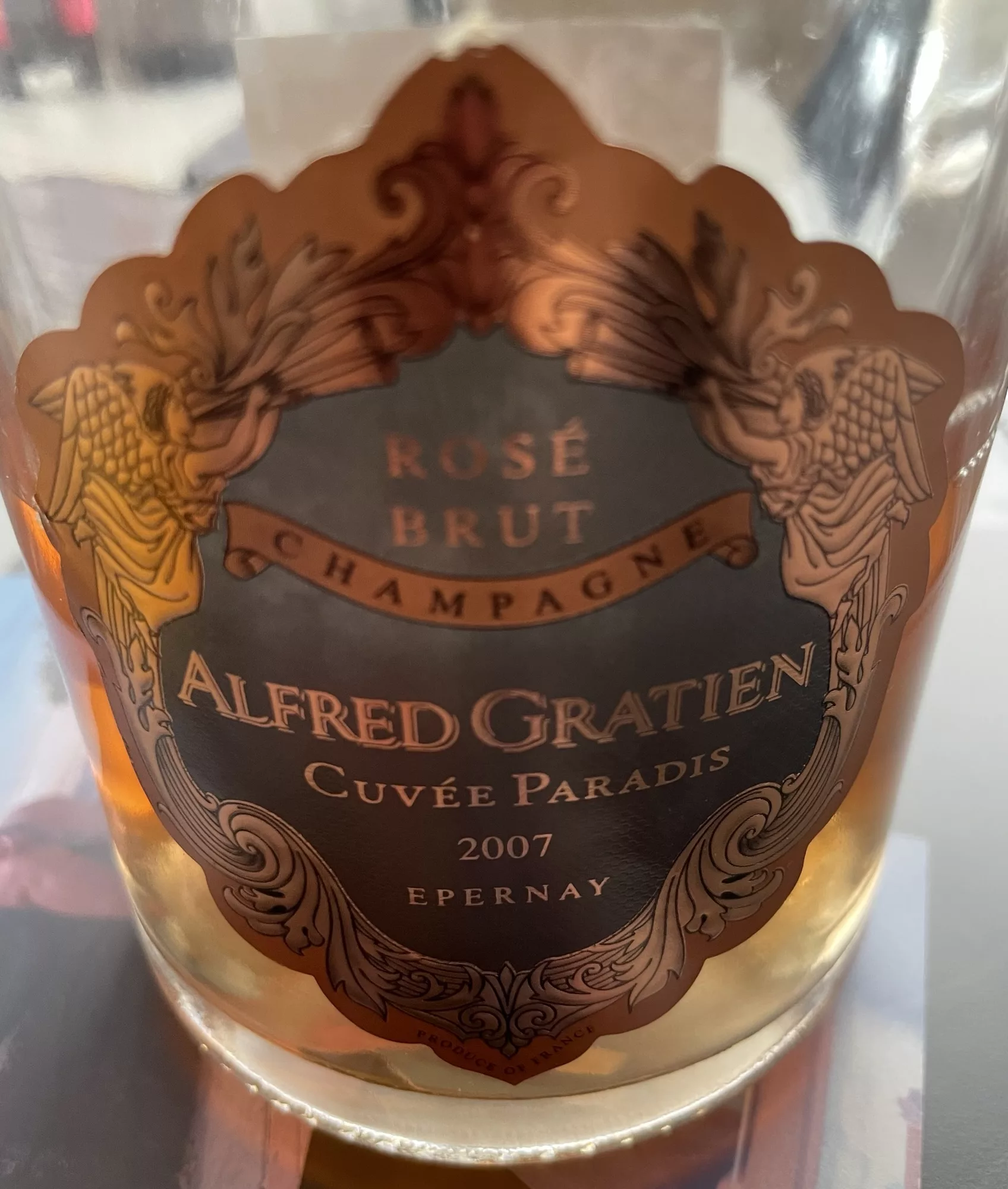 Flaschenetikett vorne von Alfred Gratien Champagner.