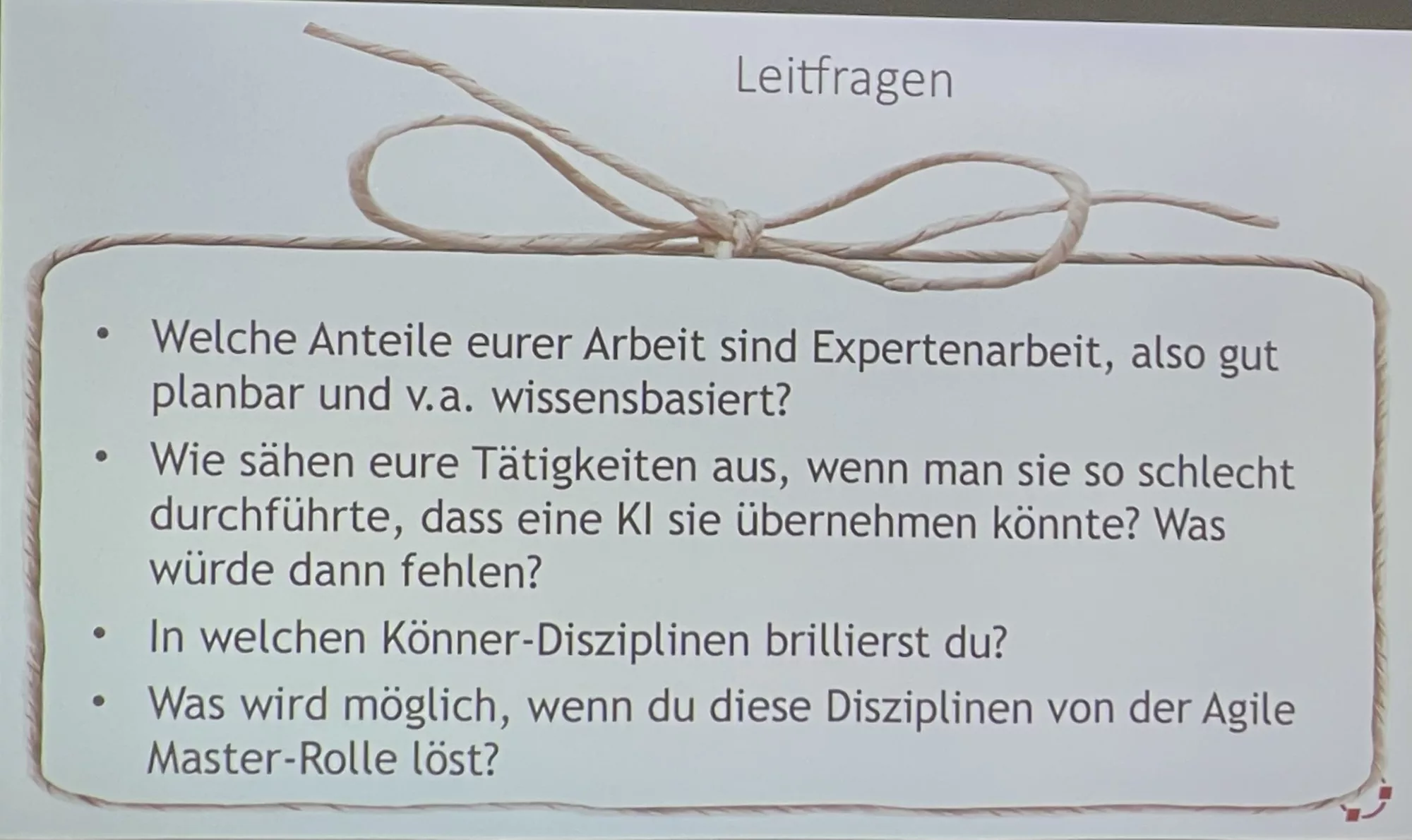 Leitfragen am Ende des Vortrags.