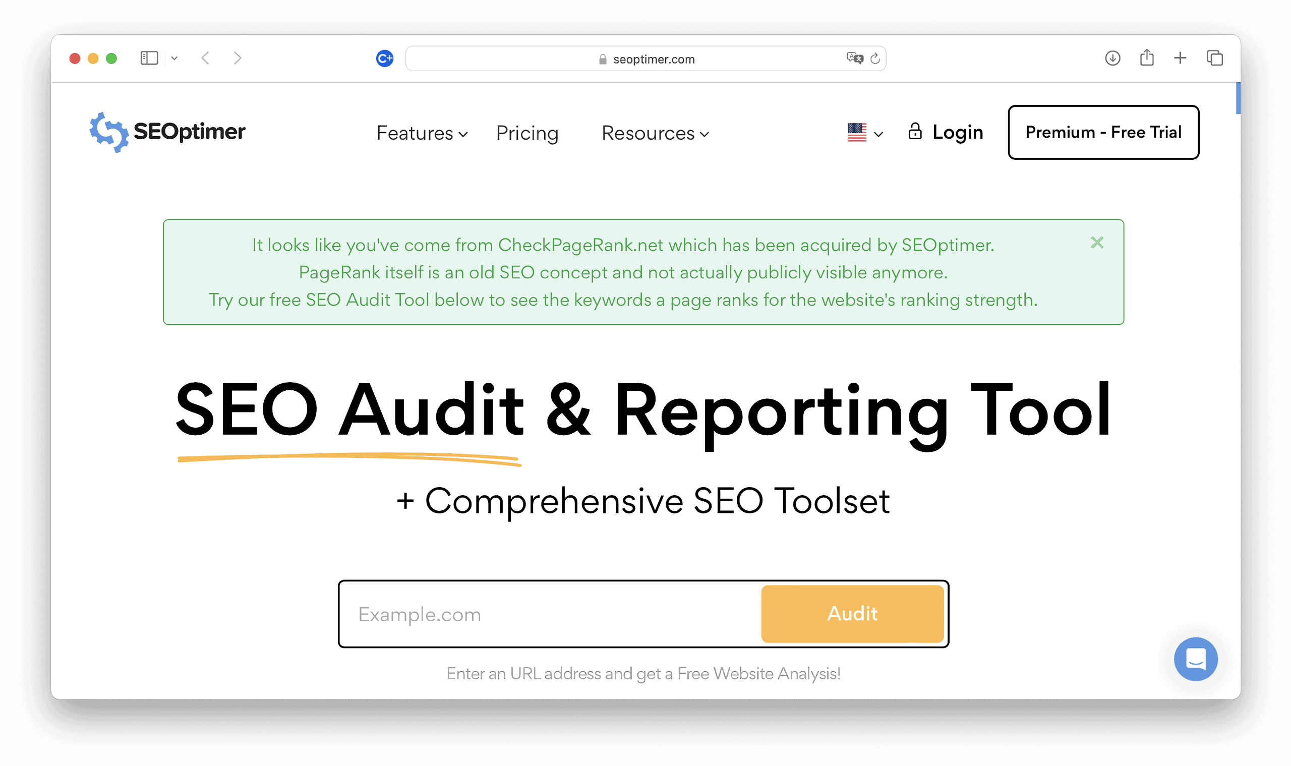 Der neue SEO-Check seotimer.com als Weiterleitung von PageRank.