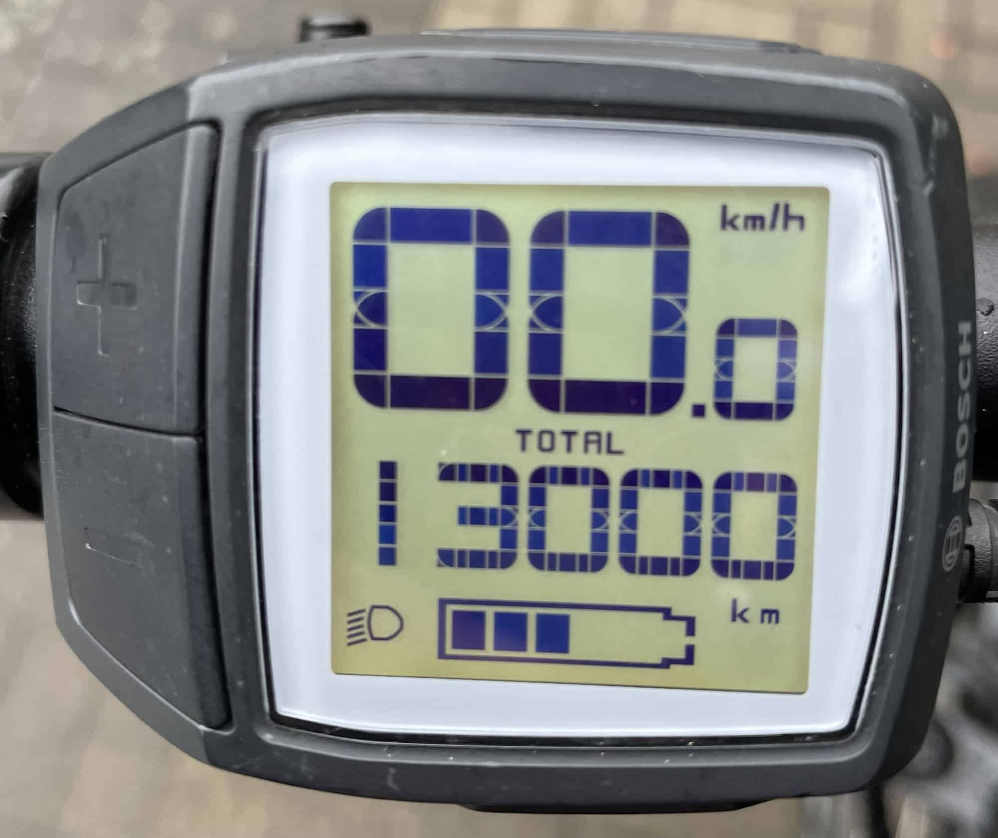 Tachostand meines Fahrrads mit 13.000 km.