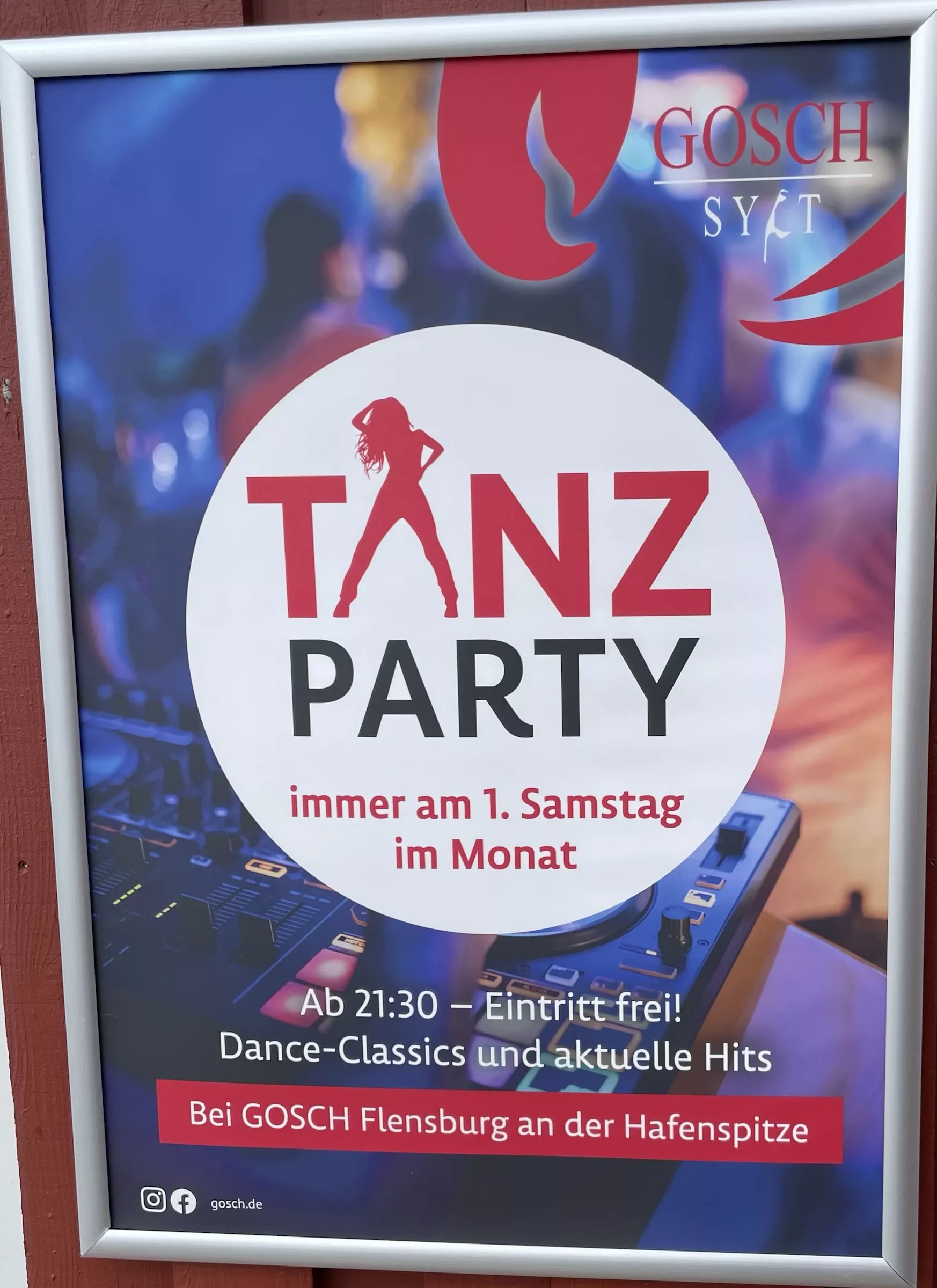 Wandplakat von gosch in Flensburg: TANZ PARTY immer am 1. Samstag im Monat