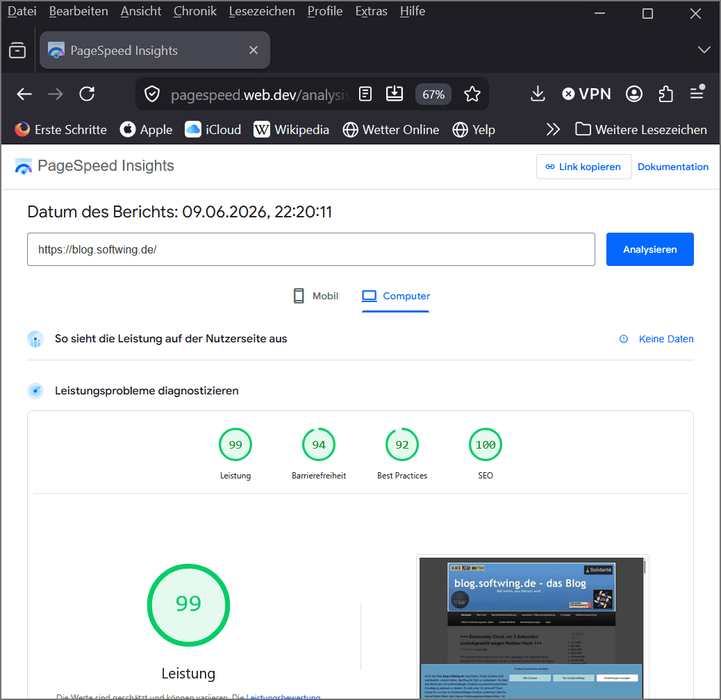 Alle Kreise grün bei PageSpeed Insights bei Lighthouse und doch etwas zu tun.