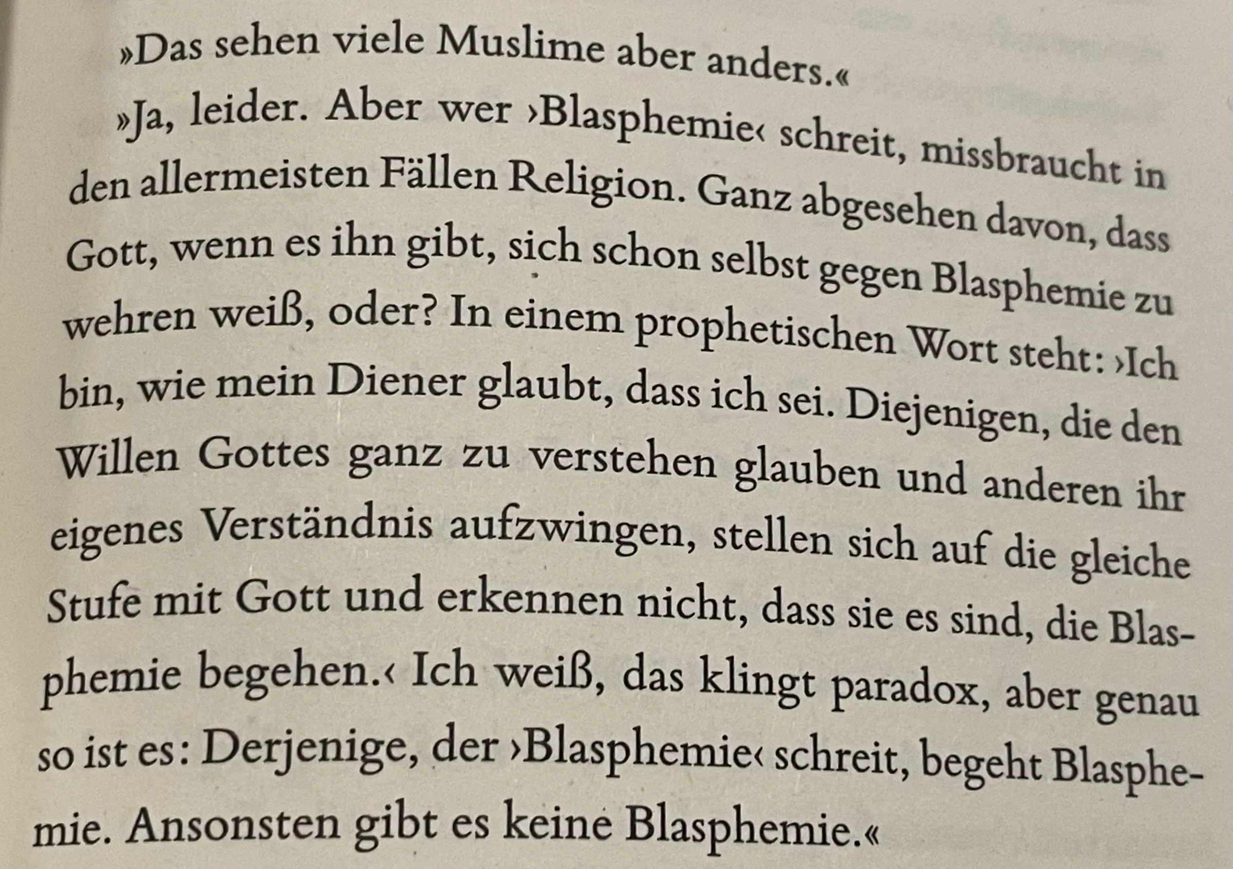 Zitat über Blasphemie aus dem Buch: Mein Kalifat von Hasnain Kazim