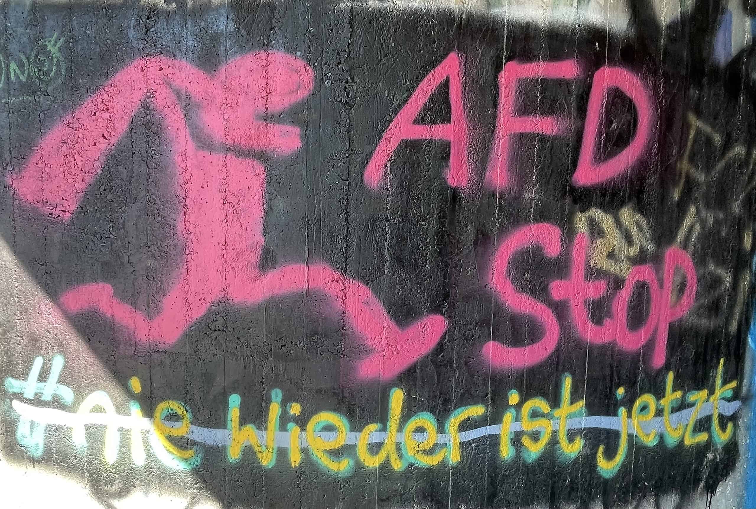 Graffiti AfD Stop #nie wieder ist jetzt.