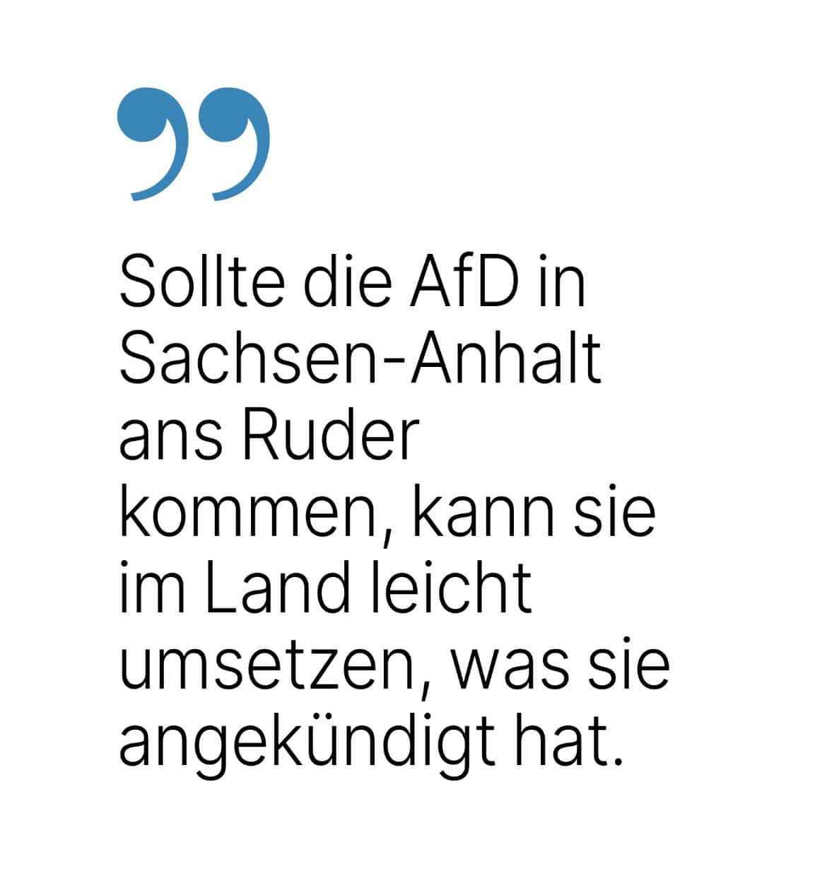 Sollte die AfD in Sachsen-Anhalt ans Ruder kommen, kann sie im Land leicht umsetzen, was sie angekündigt hat.
